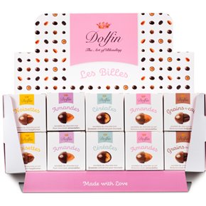 Display chocolade omhulde noten 30 doosjes 115g