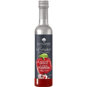 Shaker Olijfolie Basilicum & Rode Paprika azijn & Look & 5 Bessen 20cl