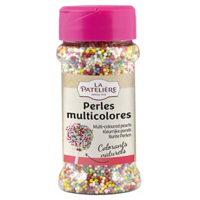 Multicolored sugar pearls with natural dyes 80 g