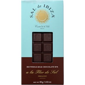 Chocolat BIO au lait entier à la fleur de sel 80g